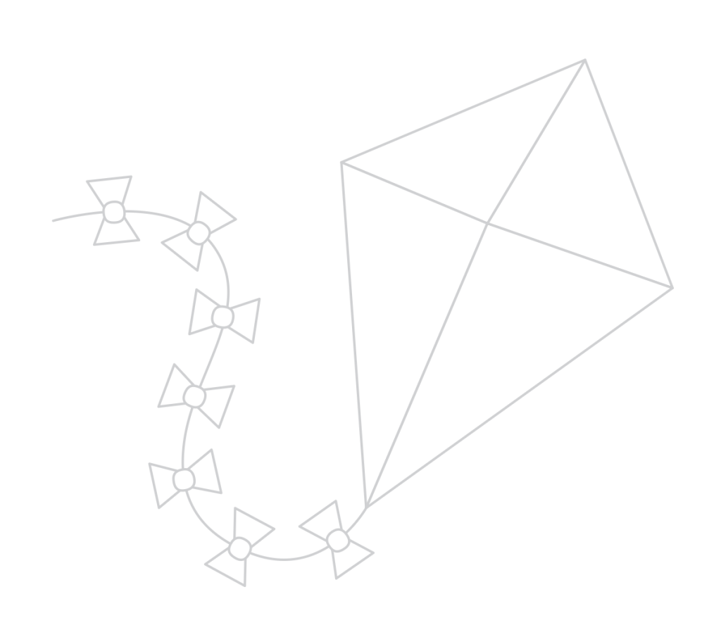 Line drawing of a kite.